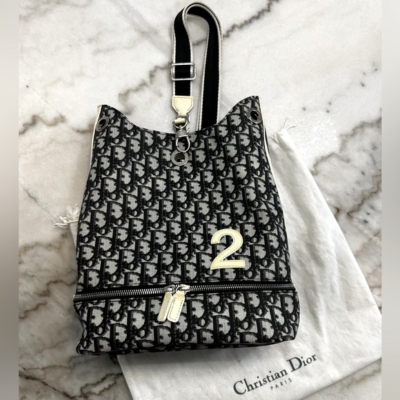 Vintage Dior Black Trotter No.2 Sling Bag/ Backpack - Picture 1 of 16